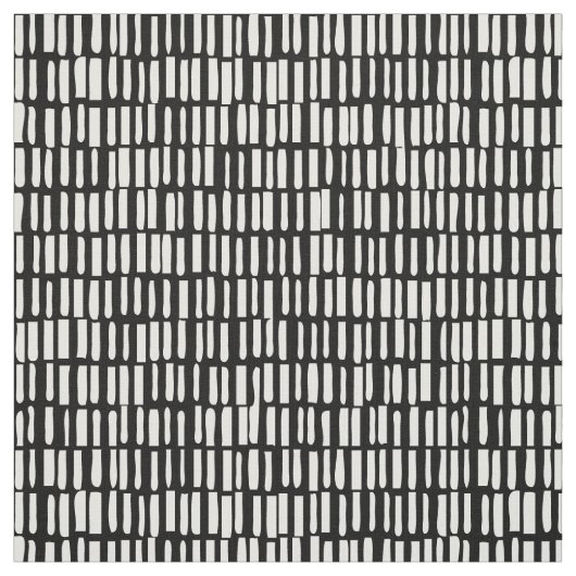 Lineares, modernes Muster - Sagamore - Schwarzes Stoff (Muster)