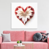 Lineares PapierHerz Leinwanddruck (Insitu (Wohnzimmer))