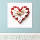Lineares PapierHerz Leinwanddruck (Insitu (Holzboden))