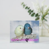 Lineares Parakeet-Paar Postkarte (Stehend Vorderseite)