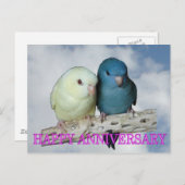 Lineares Parakeet-Paar Postkarte (Vorne/Hinten)