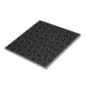 Lineares Schwarz-Weiß-Blockmuster - Schwarz Fliese (Seite)