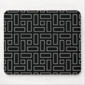 Lineares Schwarz-Weiß-Blockmuster - Schwarz Mousepad (Vorne)
