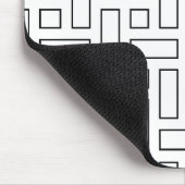 Lineares Schwarz-Weiß-Blockmuster - Weiß Mousepad (Ecke)