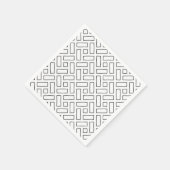 Lineares Schwarz-Weiß-Blockmuster - Weiß Serviette (Ecke)