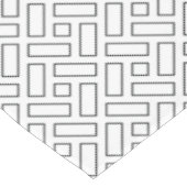 Lineares Schwarz-Weiß-Blockmuster - Weiß Tischdecke (Schrägansicht)
