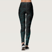 Lineares Wellen-Blau - Leggings (Rückseite)