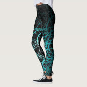 Lineares Wellen-Blau - Leggings (Links)