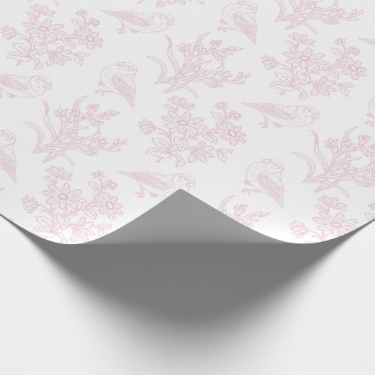 Linearisches Brautparty des zartrosa Bläservogels Geschenkpapier (Ecke)