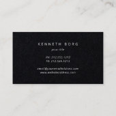 Linearistische Blume sind schwarz Visitenkarte (Rückseite)