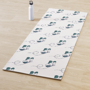 Lineart butterfly green  yogamatte