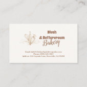 Lineart Elegant Pastel Bakery Branding Visitenkarte (Rückseite)
