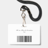 Lined Blue Black Corporate Name Foto Mitarbeiter Ausweis (Rückseite mit Lanyard)