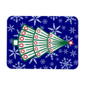 Lined Christmas Tree on Snowflake Blizzard Magnet (Horizontal)