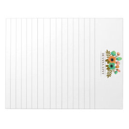 Lined Floral Bouquet Personalisiert Business Notep Notizblock