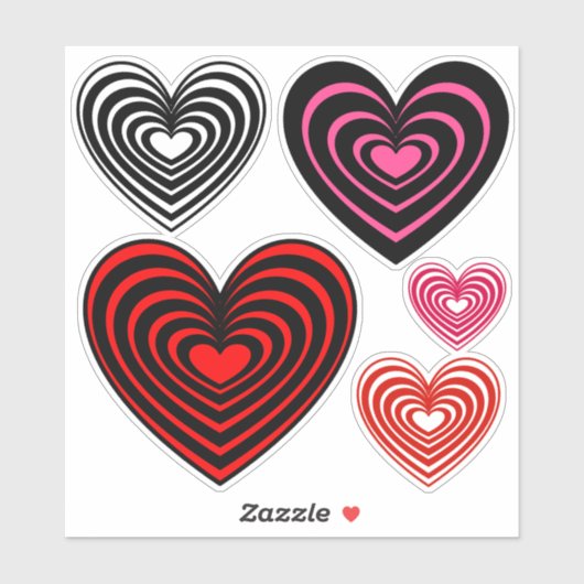 Lined Hearts Aufkleber (Blatt)