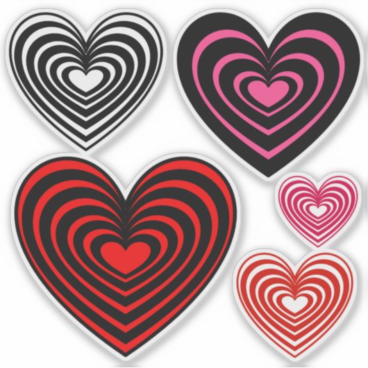 Lined Hearts Aufkleber (Vorderseite)