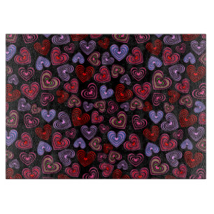 Lined Hearts Schneidebrett