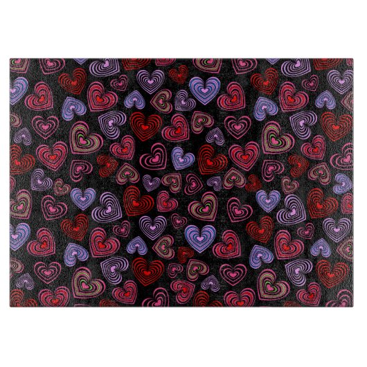 Lined Hearts Schneidebrett (Vorderseite)