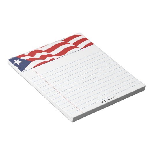 Lined Independence Day American Flag Graphic Notizblock (angewinkelt)