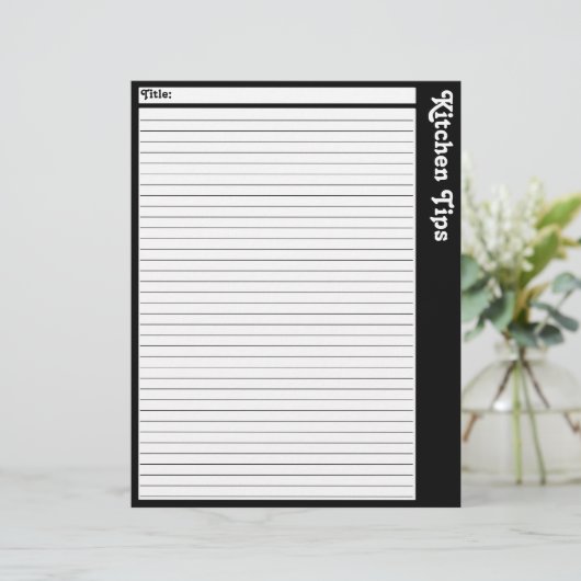 Lined Kitchen Tipps Seite (Leere) (Stehend Vorderseite)