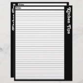 Lined Kitchen Tipps Seite (Leere) (Vorne/Hinten)