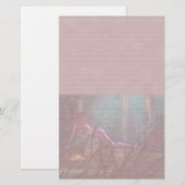 Lined Mermaid Stationery in Rose Briefpapier (Vorne/Hinten)