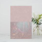 Lined Mermaid Stationery in Rose Briefpapier (Stehend Vorderseite)