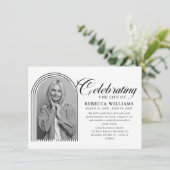 Lined Minimal Calligrafy Celebration of Life Einladung (Stehend Vorderseite)