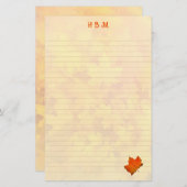 Lined Mit Monogramm Herbstbelästigung Persönliches Briefpapier (Vorne/Hinten)