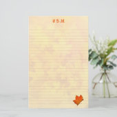 Lined Mit Monogramm Herbstbelästigung Persönliches Briefpapier (Stehend Vorderseite)