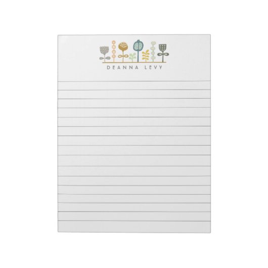 Lined Modern Art Personalisiert Business Notepad Notizblock (Rotiert)
