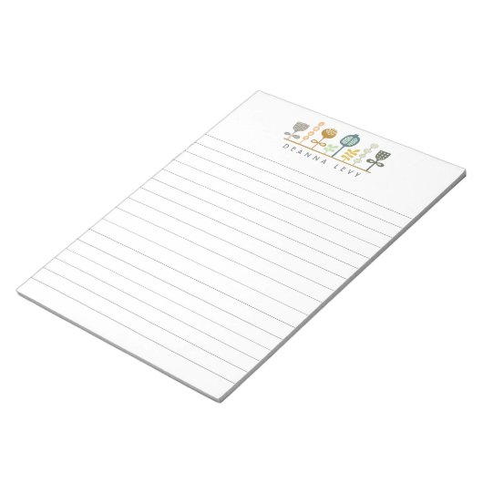 Lined Modern Art Personalisiert Business Notepad Notizblock (angewinkelt)
