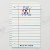 Lined paper Art teacher notepad Briefpapier (Vorne/Hinten)