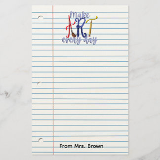 Lined paper Art teacher notepad Briefpapier