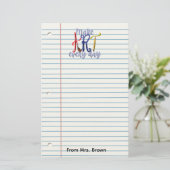 Lined paper Art teacher notepad Briefpapier (Stehend Vorderseite)