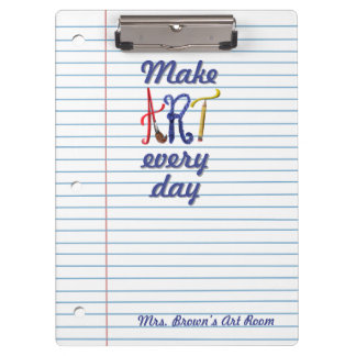Lined paper Art teacher notepad Klemmbrett