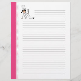 LIned Recipe Letter Pages with Koch Art