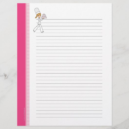 Lined Recipe Pages with Illustration (Vorderseite)