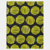 Lined Spots 190917 - Gelb auf schwarz Fleecedecke (Vorderseite)