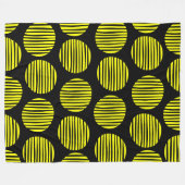 Lined Spots 190917 - Gelb auf schwarz Fleecedecke (Vorderseite (Horizontal))