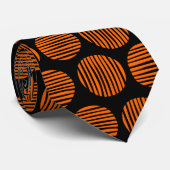 Lined Spots 190917 - Orange auf schwarz Krawatte (Gerollt)