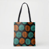 Lined Spots 190917 - Orange und Aqua auf Schwarz Tasche (Vorderseite)
