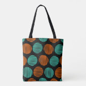 Lined Spots 190917 - Orange und Aqua auf Schwarz Tasche (Rückseite)