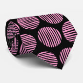 Lined Spots 190917 - Rosa und Schwarz Krawatte (Gerollt)