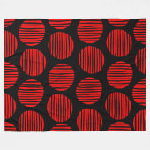 Lined Spots 190917 - Rot auf Schwarz Fleecedecke (Vorderseite (Horizontal))
