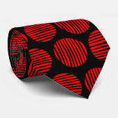 Lined Spots 190917 - Rot auf Schwarz Krawatte (Gerollt)