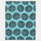 Lined Spots 190917 - Schwarz auf Robin Egg Blue Fleecedecke (Vorderseite)
