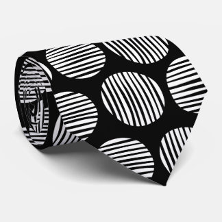 Lined Spots 190917 - White on Black Krawatte