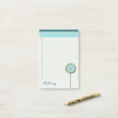 Lined Stylish Modern Blume Bullet List Post-it Klebezettel (Auf Schreibtisch)